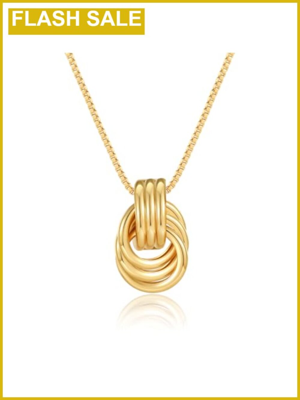 Knot Pendant Necklace 14K Gold Plated Brass Chain